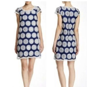 Betsey Johnson Sunflower Shift Dress Navy Blue